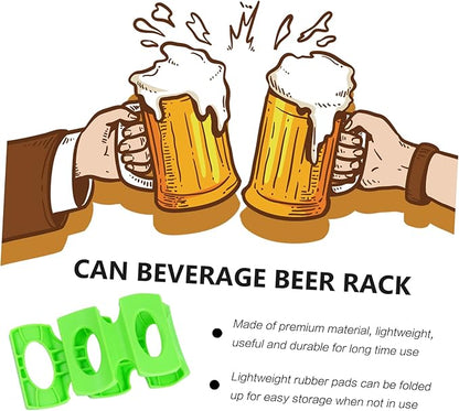 Garneck 2pcs Silicone Beverage Storage Shelf Mats Beer Bottle Racks for Fridge Easy to Clean Lightweight Design Green