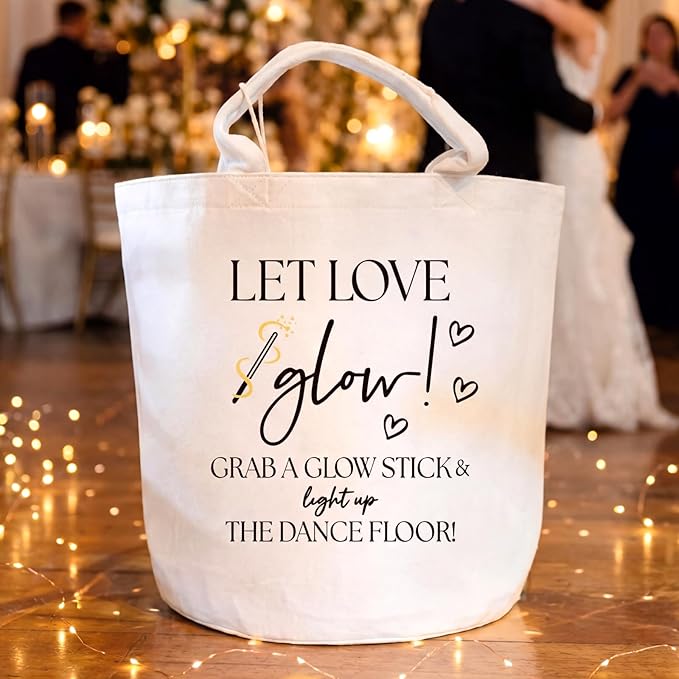 Yungyan Wedding Baskets with Handles 16 inch Large Storage Basket for Wedding Glow Sticks Slippers Flip-flops Umbrella Blankets Gift Container for Ceremony Ivory White (Let Love Glow)