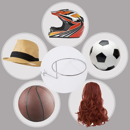 Cuyacili 6PCS Pegboard Hat Holder Hanger Helmet Rack Wall Mount Holder for Pegboard Wall Organizer Hat Home Storage Rack Hat Organizer for Shop Office Yard Gardens Wall Display Hats Ball Bag