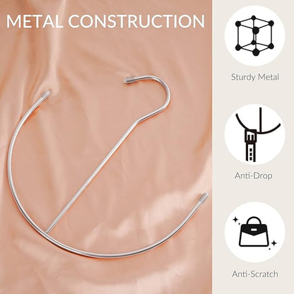 ZEDODIER Belt Hangers, Belt Rack 2 Pack Sliver Closet Accessories Organizers, Closet Organizer Hook Rack for Belt, Ties, Scarves, Camisoles, Hats, Bras, Shoes