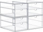 Sorbus Makeup Organizer With 7 Drawers, Acrylic Drawer Organizer for Makeup, Office Organization and Storage, Art Supplies, Jewelry, Stationary - 2 Pcs Clear Stackable Storage Bins Organizer Drawers