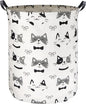 Large Storage Baskets,Waterproof Laundry Baskets,Collapsible Canvas Basket for Storage Bin for Kids Room,Toy Organizer,Home Decor,Baby Hamper(Bowknot Cat)