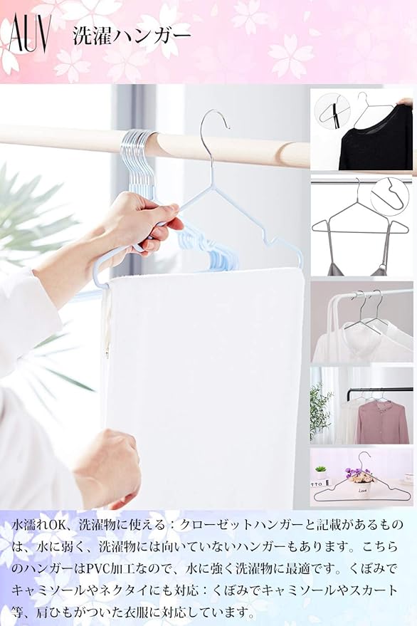 AUV Hangers, Non-slip PVC Special Rubber Treatment, Set of 30 Pieces Laundry Hanger (gray)