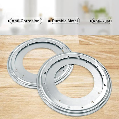 9 Pack 12" Lazy Susan Turntable Bearing Plate, Heavy Duty 1000lbs Load Capacity, Lazy Susan Turntable Ball Bearing for Rotating Table, Serving Tray, Kitchen Storage(Silvery)