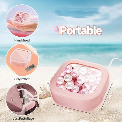 Hair Tie Organizer, 6 Pcs Small Portable Travel Storage Holder Qtip Dispenser for Hair Tie Accessories, Small Items Holder Containers for Home Office Outdoor Travel Organizer, Pink&White