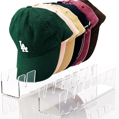Hat Stand for Baseball Caps 2 Pcs Acrylic Clear Hat Holder Display and Organizer for 14 Baseball Caps, No Install Hat Rack Storage for Closet Bedroom