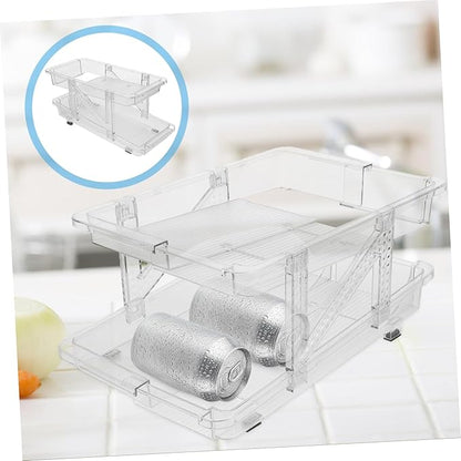 Zerodeko Soda Can Organizer for Refrigerator Transparent Double Rolling Beverage Dispenser Space-saving Storage Bin for Cans Easy Access and Automatic Dispensing for Kitchen and Pantry