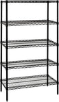 Quantum Storage Systems WR63-3672BK Starter Kit Wire Shelves Black Epoxy 4 Shelves 63" H x 72" W x 36" D