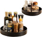 Non-Slip Rotating Lazy Susan Turntable, 360-Degree Swivel, Black with Textured Surface (Black, 10inches+12inches)