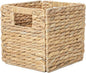 YAHUAN Foldable Water Hyacinth Storage Cubes 9X9 Hand Woven Wicker Storage Bins Square Basket Storage Basket for Shelves (Water hyacinth)