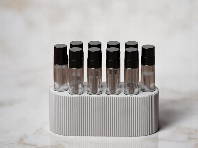 Perfume Sample Organizer for Bathroom or Vanity – Ideal Makeup and Skincare Storage, Desk and Bathroom Counter Organizer, Gift for Her (2mL Pure White - Fits Mini Perfume Samples)