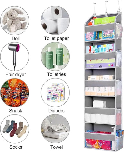 for 2 Pack Over The Door Storage Organizer with 5 Pockets 10 Mesh Side Pockets