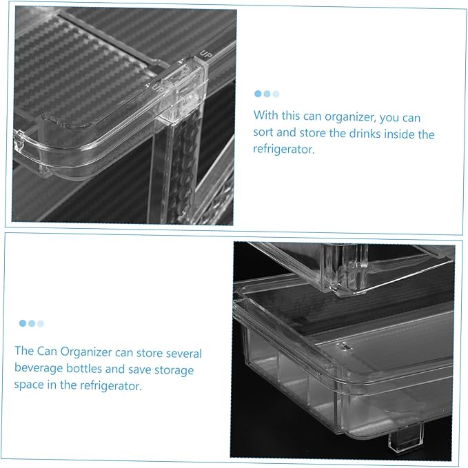 Zerodeko Soda Can Organizer for Refrigerator Transparent Double Rolling Beverage Dispenser Space-saving Storage Bin for Cans Easy Access and Automatic Dispensing for Kitchen and Pantry