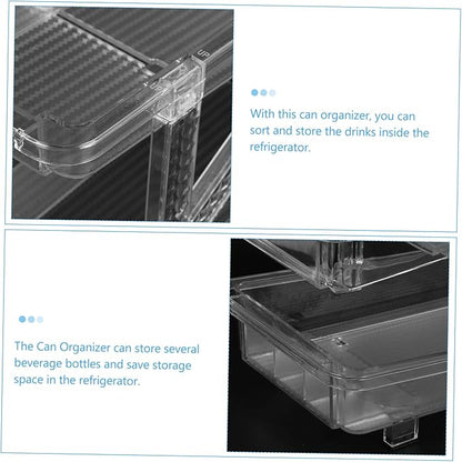 Zerodeko Soda Can Organizer for Refrigerator Transparent Double Rolling Beverage Dispenser Space-saving Storage Bin for Cans Easy Access and Automatic Dispensing for Kitchen and Pantry