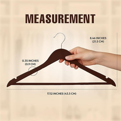 Utopia Home Premium Wooden Hangers 20 Pack - Durable & Slim Coat Hanger - Suit Hanger with 360-Degree Rotatable Hook - Wood Hangers with Shoulder Grooves (Brown Color)