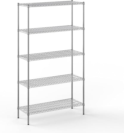 18" Deep x 48" Wide x 86" Height Wire Shelving Kit | 5-Tier | NSF Commercial Storage Rack Unit