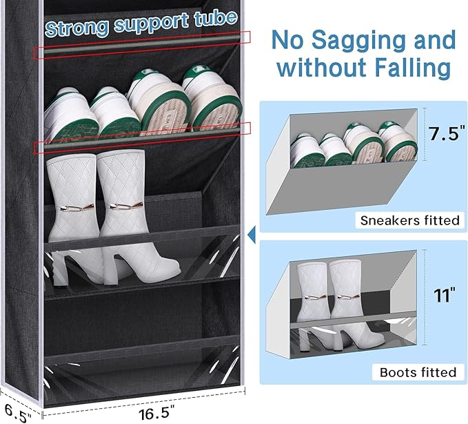 KEETDY Over The Door Shoe Rack and 20 Pairs Over The Door Shoe Organizer