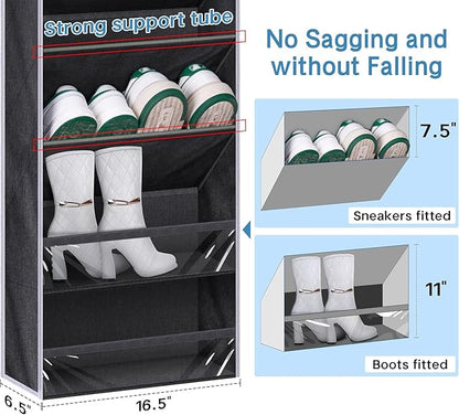 KEETDY Over The Door Shoe Rack and 20 Pairs Over The Door Shoe Organizer