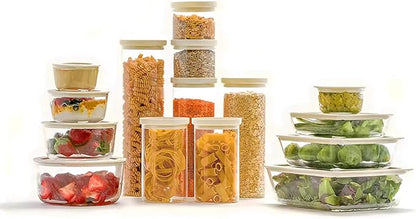 Urban Green Glass Food Container Set with Glass Lid, 3 Pack, Meal Prep Containers with Silicone Framed Airtight Lid, Leakproof, 100% Plastic Free,