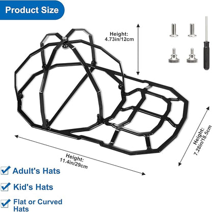 [2 Pack] Hat Washer Cage, Baseball Cap Protector Cover for Washing Machine and Dishwasher, Durable Frame and Mesh Net Keep Your Caps in Shape, Ideal for Adults and Kids Ball Caps, Black