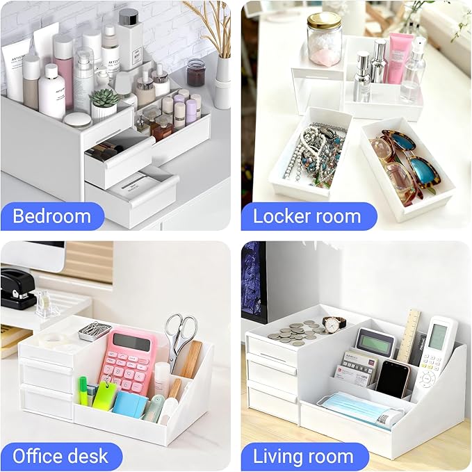 Makeup Organizer with Drawers, Cosmetic Organizer for Vanity Dresser Bathroom Countertop, Large CapacityOrganizer for Skincare, Lipstick, Palettes (1 Pack Makeup Organizer)
