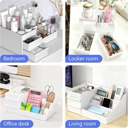 Makeup Organizer with Drawers, Cosmetic Organizer for Vanity Dresser Bathroom Countertop, Large CapacityOrganizer for Skincare, Lipstick, Palettes (1 Pack Makeup Organizer)