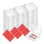 30Boxes 2.75 * 2.75 IN Press On Nail Packaging Storage Box and 90pcs Adhesive Tabs - Acrylic Organizer Case for Artificial Nail for Nail Business Supplies (Clear, S)