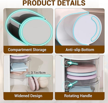 Azurphoric Hair Accessories Organizer with Hair Brush Holder, Rotatable Makeup Brush Holder for Necklaces, Earring, Bracelet, Ring, Makeup Brushes, Hair Clip and Hair Accessories (Pink, 2-Layer)
