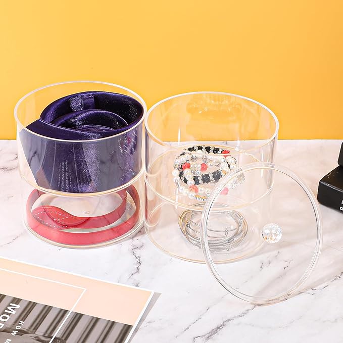 4-Layer Acrylic Belt Organizer – Transparent Closet & Drawer Storage Box for Belts, Jewelry, Watches, and Accessories