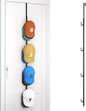 HapiRm Over Door Hat Rack - Hat Organizer with 4 Hooks Design, Hanging Baseball Cap Organizer Storage Holds Up to 20 Caps for Door, Bedroom, Closet (Black)
