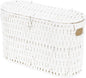 Coeusy Toilet Paper Storage Basket with Lid, Paper Rope Toilet Paper Holder for Up to 6 Mega Rolls, Wicker Basket for Bathroom Accessories Organizer, Boho Hand Woven Rattan Decorative Decor, White