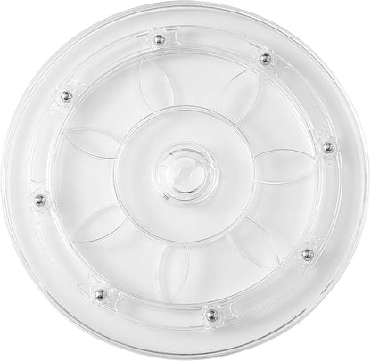 8-Inch Clear Acrylic Lazy Susan Turntable Organizer, 360° Ball Bearing Rotating Tray with Non-Skid Base for Kitchen, Cabinet, Jewelry Display, Decoration, Table Cake Bathrooms TV 1 Pack