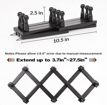 SCUNDA Expandable Hat Rack for Wall, Wall Hook for Coat/Mug/Baseball Cap, 2 Packs Hat Holder for Girls or Boys Room, Kids Room