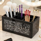SHYFOY Black Makeup Brush Holder Organizer, 6 Slots Glass Makeup Cosmetics Organizers and Storage for Vanity Countertop