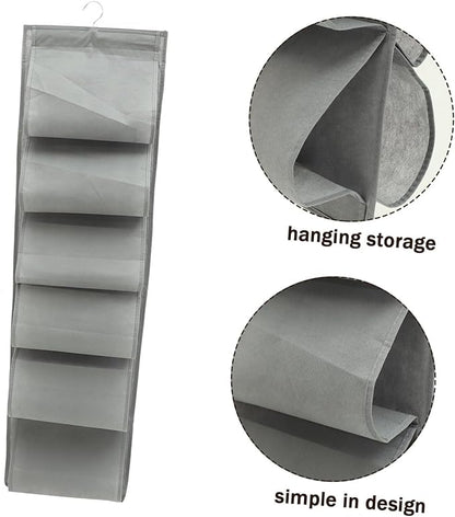 12-Slot Hanging Shoe Organizer Bag for Closet Over Door Storage Wall-Mounted Multi-Layer Design Sturdy Fabric for Shoes and Accessories
