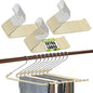 Spring Fever Open Ended Non Slip Sponge Padded Pants Hangers - Chrome Plating Foam Heavy Duty Space Saving Beige Long 30