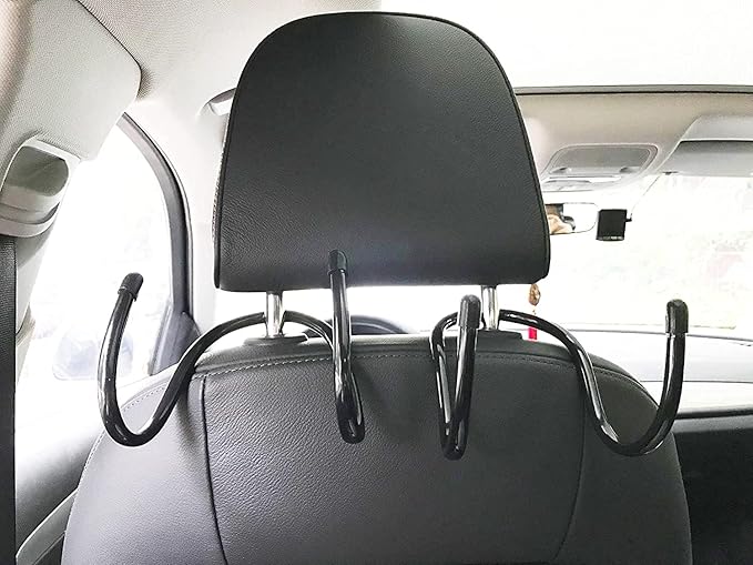 Multifunctional Hat Rack and Hanger - Over Seat Hat Holder With Hook - Keeps Hat Shape for Caps, Bags, and Safety Helmets - 2 Pack