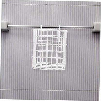 OUNONA Door Wire Basket Organizer for Kitchen and Bathroom Metal Storage Rack Hooks Hanging Cabinet Basket for Pantry and Craft Room Space-Saving Design