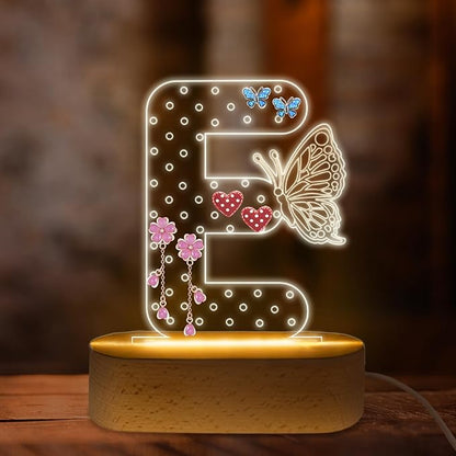 COSHAYSOO Initial Earring Holder Organizer Acrylic for Tween Preteen Teen Girls, Unique Valentines Birthday Gifts for 8 9 10 11 12 13 14 16 18 Year Old Girl Vanity Accessories Stuff Monogram Letter E