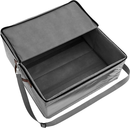 Hat Box Dustproof Hat Storage Box with Zipper Lid and Clear Window Hat Travel Case with Strap Practical Hat Organizer for Closet Clothes Stuffed Toy Storage