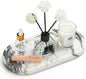 Natural Marble Vanity Tray - Moujings Genuine Marble Perfume Tray for Bathroom Decor, Stone Bathroom Vanity Organizer Tray for Kitchen Counter, Candles, Jewelry, Coffee, Makeup, Key
