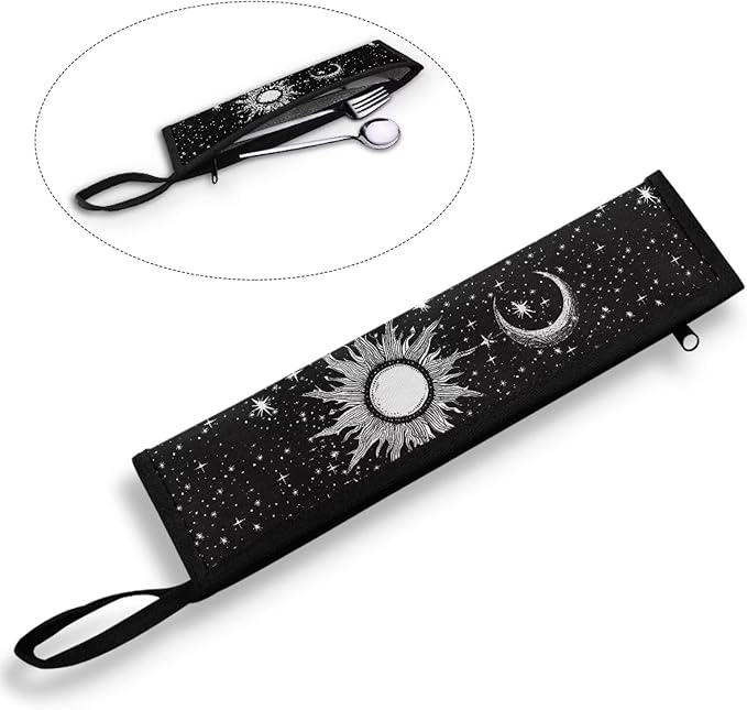 Travel Utensil Carrying Case Portable Leak-proof Cutlery Pouch Silverware Bag Metal Straws Case Knife Fork Spoon Organizer Holder for Picnic Outdoor