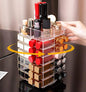 Sooyee 360 Degree Spinning Lipstick Organizer Holder 53 Spaces, Acrylic Cosmetic Display Cases for Lipstick, Brushes, Bottles, and More, Clear