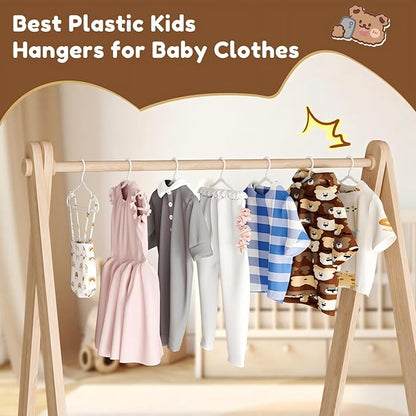 VILICK Plastic Kids Hangers - 150 Pack Non-Slip Baby Clothes Hangers for Closet, Toddler & Newborn Clothing Pants, Skirts, Coats (White)
