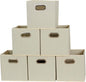 Household Essentials 82-1 Foldable Fabric Storage Bins |Set of 6 Cubby Cubes with Handles | Natural (Pack of 6)