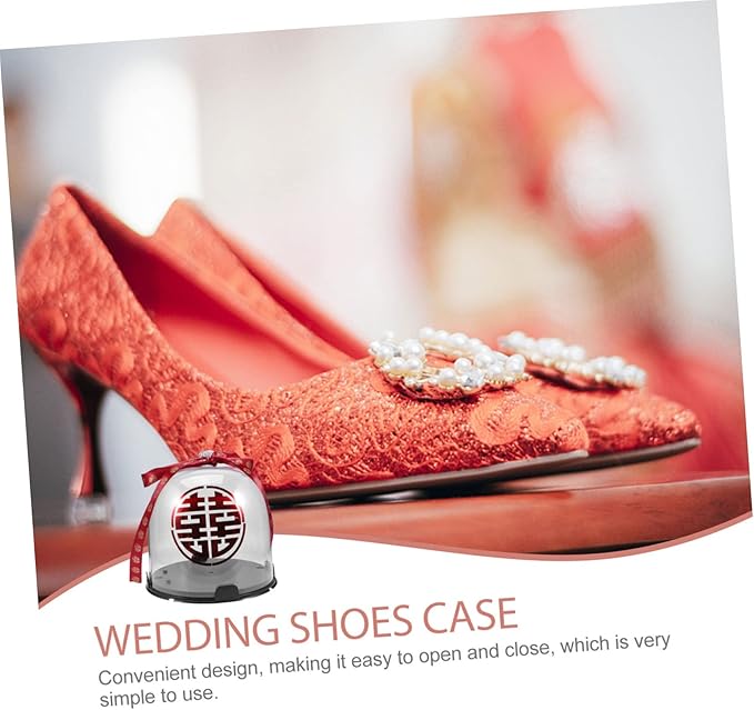 MAGICLULU 1 Set Wedding Shoes Display Box High Heel Collection Storage Case for Bride Sturdy Shoe Organizer with Easy Access