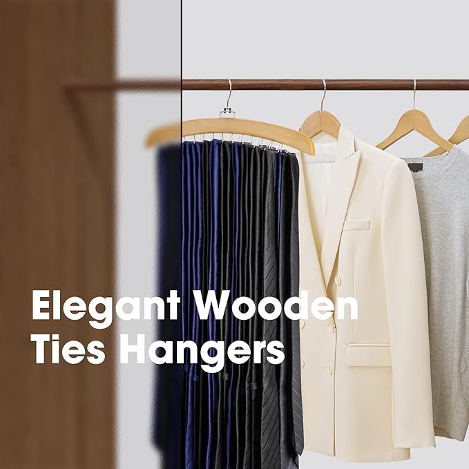 Tie Hanger 2 PCS 24 Hooks Tie Racks for Men Closet, Tie Rack with Upgraded 360°Rotating,Tie Hangers for Men,Tank Top Hanger,Neck Tie Organizer,Belts Scarves Accessories for Bras,Tank Tops