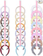 3 PCS Headband Holder Organizer for Girl,Hanging Hairband Storage for Women,Pink Hair Hoop Display Hair Accessories Organizer Bedroom College Dorm Decor