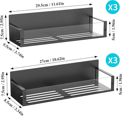 HuggieGems 6 Pack Magnetic Spice Storage Rack Organizer for Refrigerator and Oven, Clear Fridge Organizers and Storage
