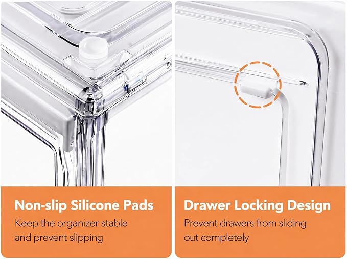 Hat Organizer for Baseball Caps, Clear Stackable Hat Storage Box with Magnetic Door & Sliding Drawer, Large Capacity, Dustproof Display Case for Closet 13